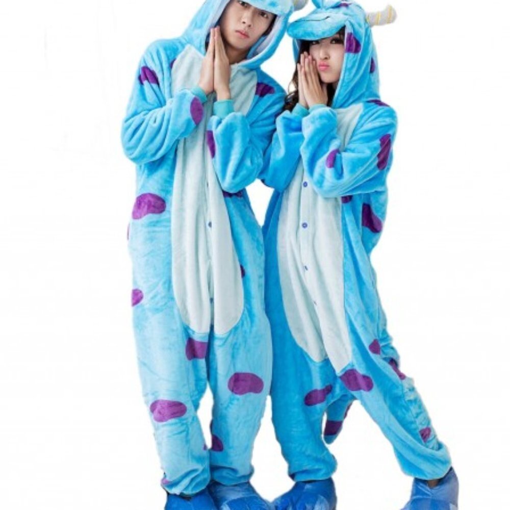 Dragon Monster Hooded Jumpsuit Pajamas - size Medium